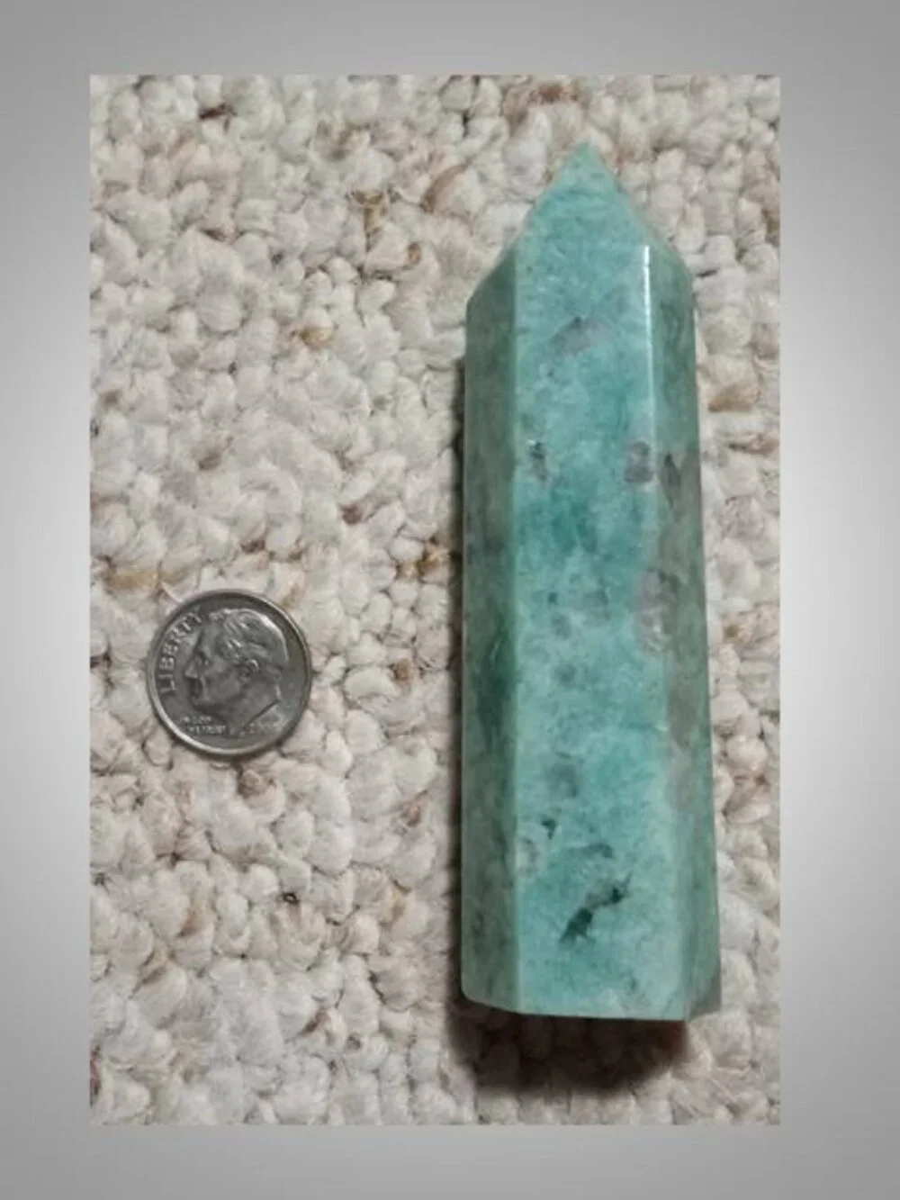 Amazonite with Smoky Quartz  stone rock crystal Tower 01